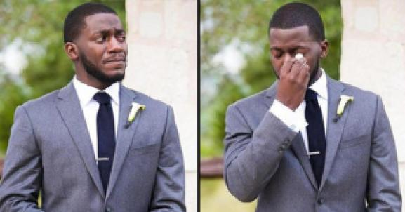 A man sheds tears on his wedding day when he imagines the beautiful future ahead, yea?